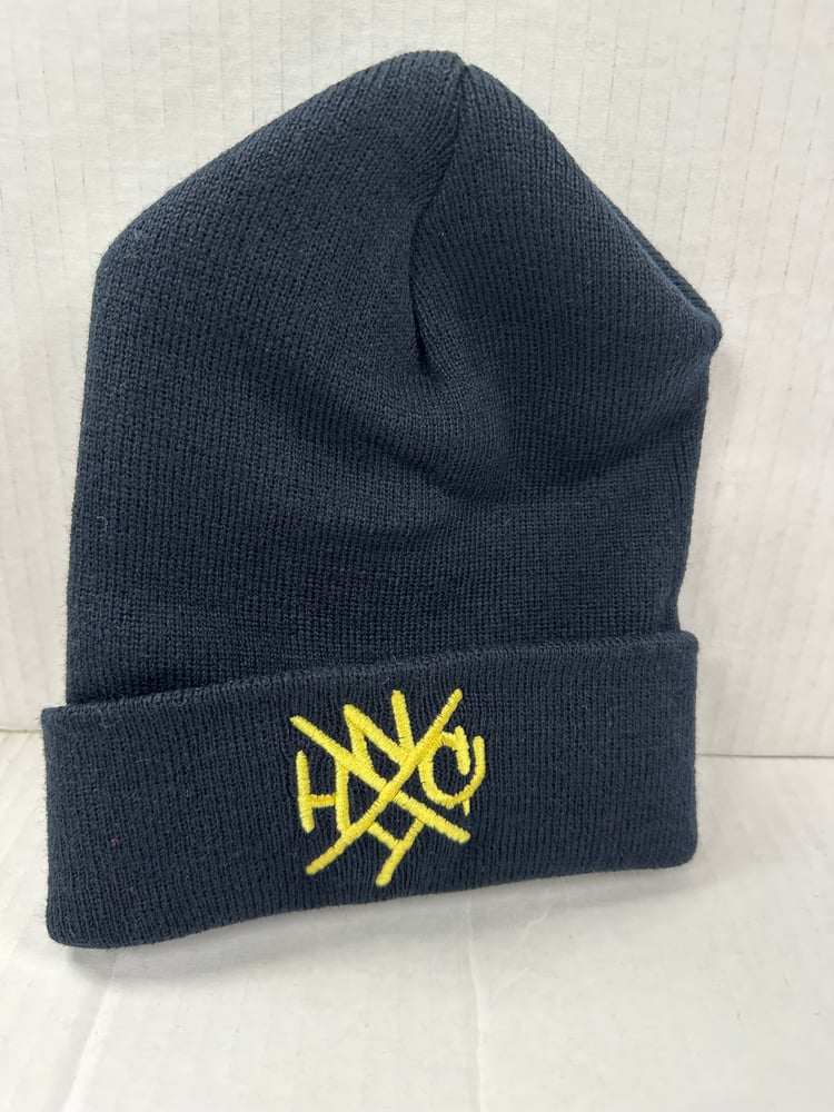 Image of NYHC Beanie Black with Yellow