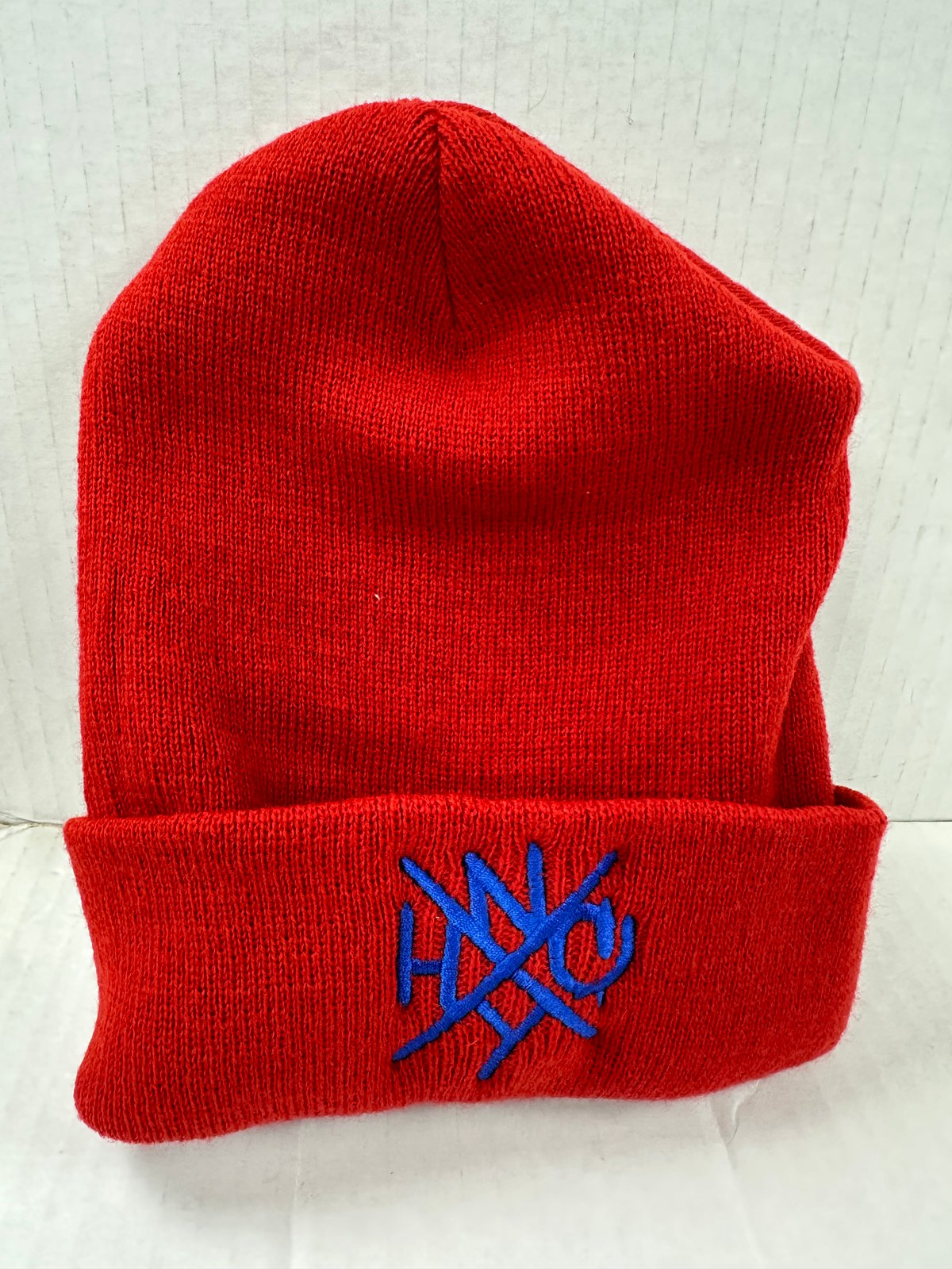 NYHC Beanie Red with Blue Logo | Generation Records