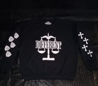 Image 1 of CROSSES & ROSES "BLACK" DIFFERENT⚖️ SWEATSHIRT 