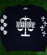 Image 3 of CROSSES & ROSES "BLACK" DIFFERENT⚖️ SWEATSHIRT 