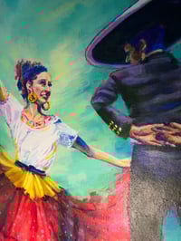 Image 4 of Danzantes Folklóricos Mexicanos - the couple | Original Painting on Canvas