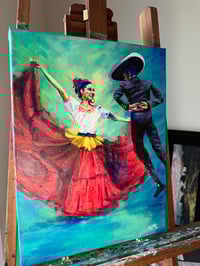 Image 3 of Danzantes Folklóricos Mexicanos - the couple | Original Painting on Canvas