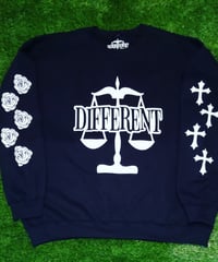 Image 1 of CROSSES & ROSES "NAVY BLUE" DIFFERENT⚖️ SWEATSHIRT 