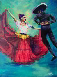 Image 3 of Danzantes Folklóricos Mexicanos - the couple | Art Print