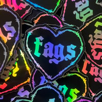 Image 2 of Holographic Fags Heart Sticker