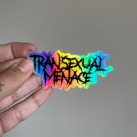 Image 1 of Holographic Transexual Menace Sticker