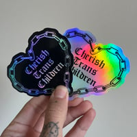 Image 1 of Holographic Cherish Trans Children Sticker