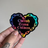 Image 4 of Holographic Cherish Trans Children Sticker