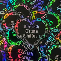 Image 5 of Holographic Cherish Trans Children Sticker