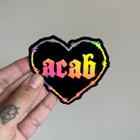 Image 1 of Holographic ACAB Heart Sticker