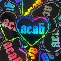 Image 2 of Holographic ACAB Heart Sticker