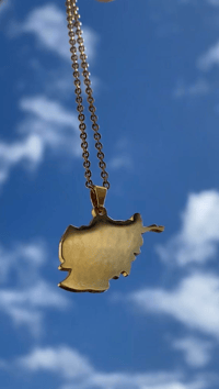 Image 2 of Afghan map necklace in gold or silver