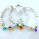Image 1 of Mini Agate Tassel + Cross Bracelet