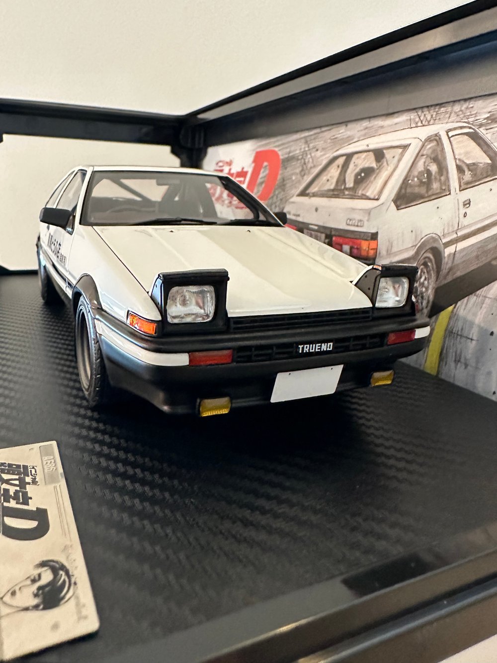 Image of 1/18 IGNITION MODEL IG2871 INITIAL D Toyota Sprinter Trueno 3Dr GT Apex (AE86) White/Black