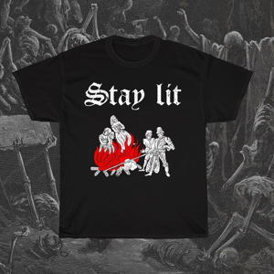 Image of Stay Lit Medieval Woodcut T-Shirt