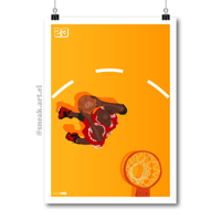 Image 1 of Sneaker Poster Michael Jordan Dunkin (Chicago Bulls)