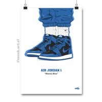 Image 1 of Sneaker Poster Air Jordan 1 High OG “Marina Blue”