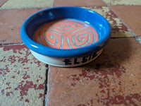 Image 2 of Personalized pet bowl - Sgraffito pattern and slip-trailed name.