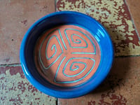 Image 1 of Personalized pet bowl - Sgraffito pattern and slip-trailed name.