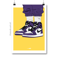 Image 1 of Sneaker Poster Air Jordan 1 High OG “Court Purple”