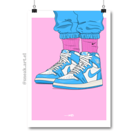 Image 1 of Sneaker Poster Air Jordan 1 Retro High “University Blue”