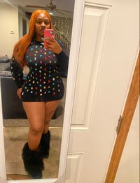 Image 3 of JEWEL SWEATER WEATHER GEM TOP (black & cream)