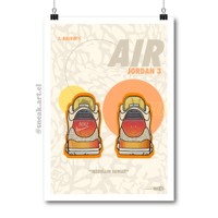 Image 1 of Sneaker Poster Air Jordan 3 x J Balvin “Medellin Sunset”