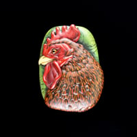 Image 3 of XL. Charismatic Red Rooster - Flamework Glass Sculpture Bead