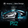 MSL PX2 Metal Rechargeable Wireless Mute 1600DPI Mouse 6 Buttons for PC Laptop Gaming