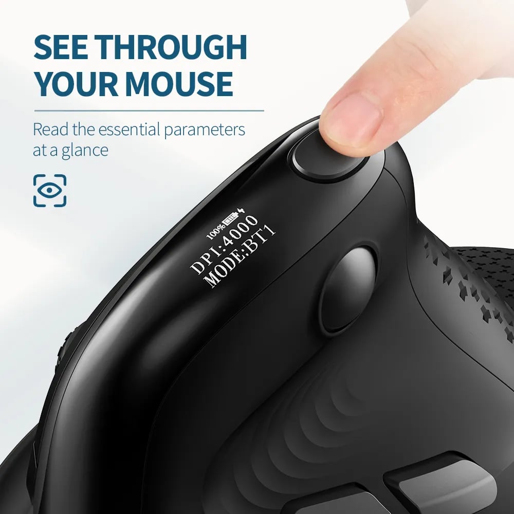 ErgoVision™ M618XSD Seeker Vertical Mouse with OLED Screen