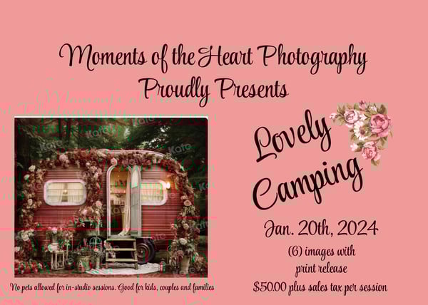 Image of Lovely Camping Valentine's Day Minis- Sat Jan 20th. 