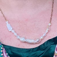Random Baroque Pearl Necklace on Chain
