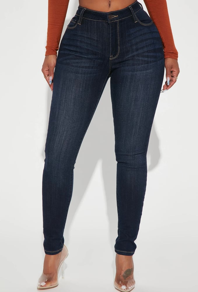 Image of Dark Rinse  Skinny Jeans 
