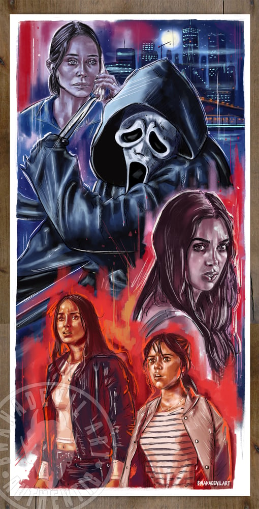 Image of Scream (Jenna Ortega and Melissa Barrera) 7x14 in. Art Prints