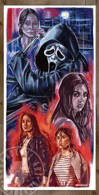 Scream (Jenna Ortega and Melissa Barrera) 7x14 in. Art Prints