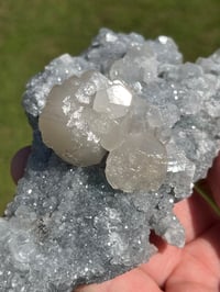 Image 8 of UV Calcite On Druzy Quartz Crystal Specimen #2205