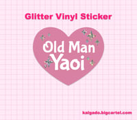 Image 2 of Old Man Yaoi Old Lady Yuri Vinyl Glitter Sticker