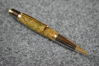 Image 1 of Olive Wood Pen, Gold Titanium Hardware, Stabilized Spalted Wood,  #0276