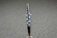 Image 1 of Checkerboard Pattern Pen with Gold Titanium Finish  #028
