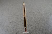 Image 1 of Bullet Pen with Curly Maple,  24 kt Gold Plating with Click Mechanism , #039