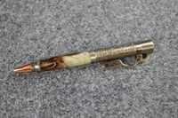 Image 1 of Lever Action Pen with Four Vintage Pheasant Feathers, Ballpoint for Hunters, #0157
