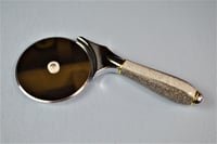 Image 1 of The Best Pizza Pie Cutter, Brown Speckle Handle, Heavy Duty Stainless, Large 4 inch Blade,#0264