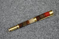 Image 2 of Shotgun Shell Pen with Turkey Feathers and Beard, Ceramic Rollerball Tip   #0172