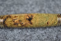 Image 2 of Olive Wood Pen, Gold Titanium Hardware, Stabilized Spalted Wood,  #0276