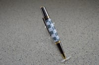 Image 2 of Checkerboard Pattern Pen with Gold Titanium Finish  #028