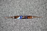 Image 2 of Seam Ripper with Blue White Swirl Wood, Seamstress Tool Stitch Remover, #0284