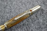 Image 3 of Pheasant Feather Pen, Art Deco Twist Action,  #091