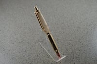 Image 3 of Bullet Pen with Curly Maple,  24 kt Gold Plating with Click Mechanism , #039
