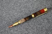 Image 3 of Shotgun Shell Pen with Turkey Feathers and Beard, Ceramic Rollerball Tip   #0172