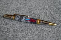 Image 3 of Custom Feather Pen, Feathers and Lace, Handmade Acrylic Pen, High End Ballpoint, #0118